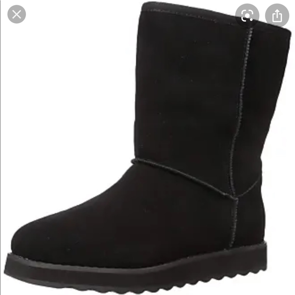 black fur boots